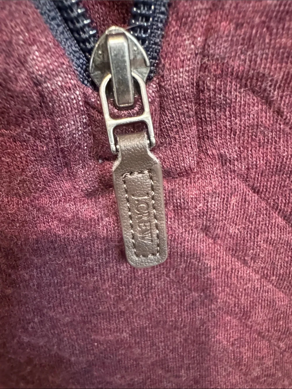 J. Crew Quilted Half-Zip Sweater in Wine